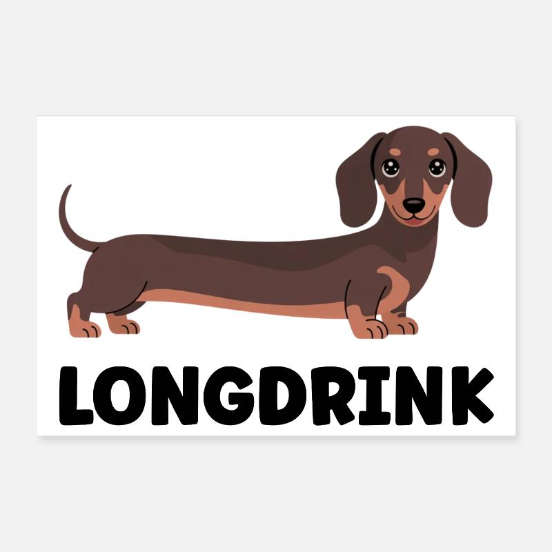 Teckel Humour Long Drink Poster 30 x 20 cm