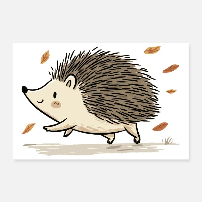 Enfant hérisson mignon Poster 30 x 20 cm
