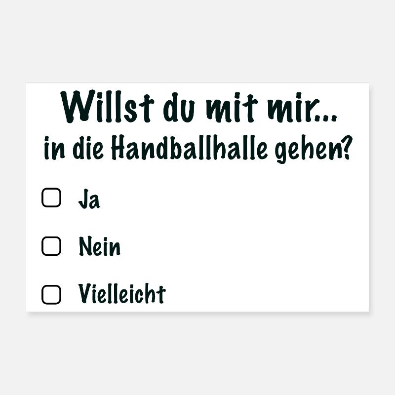 Handballdate Spruch Einladung (Schwarz) Poster 30x20 cm