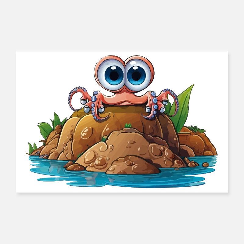 Kieselkrabbe mit Kulleraugen Poster 30x20 cm