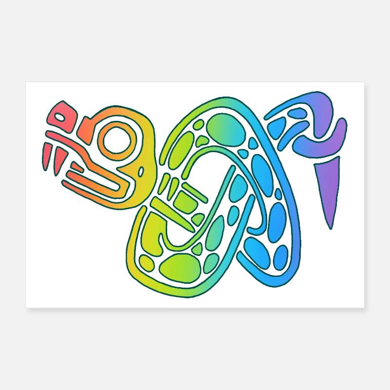 Multicolor snake knot Poster 12" x 8" (30x20 cm)