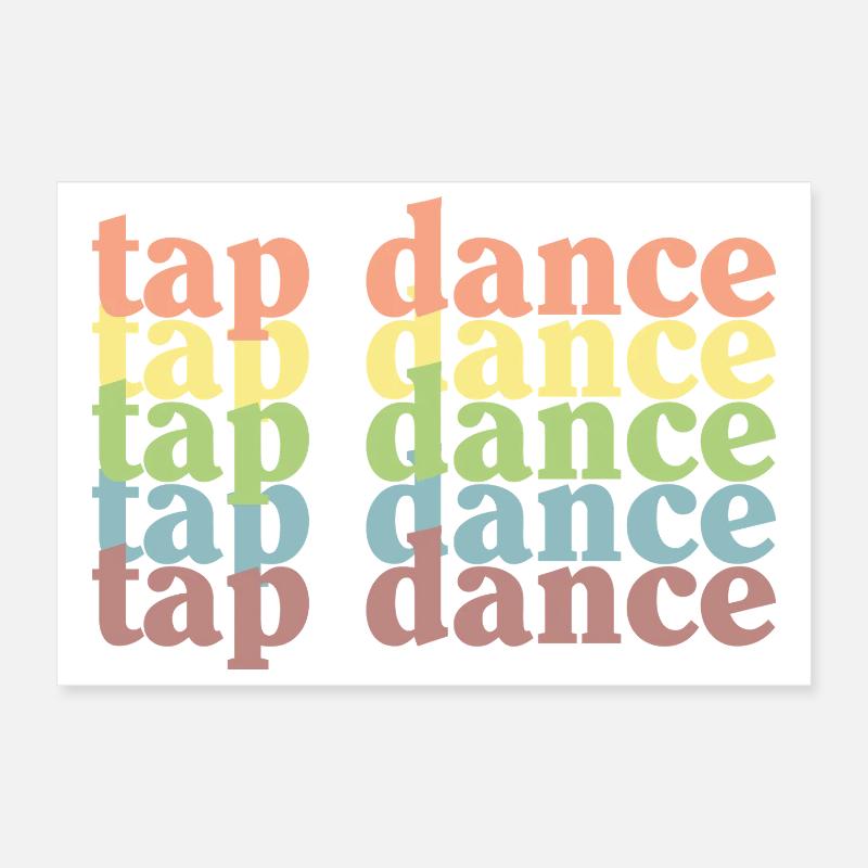 Tap Dance Pastel Grid Poster 12" x 8" (30x20 cm)