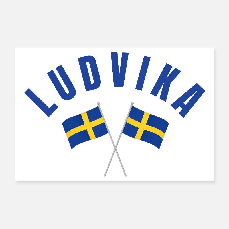 Drapeaux de Ludvika Suède Poster 30 x 20 cm