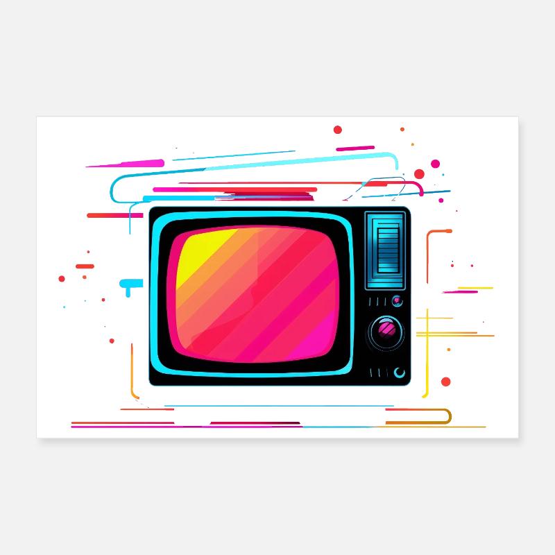 TV Synthwave Poster 30 x 20 cm