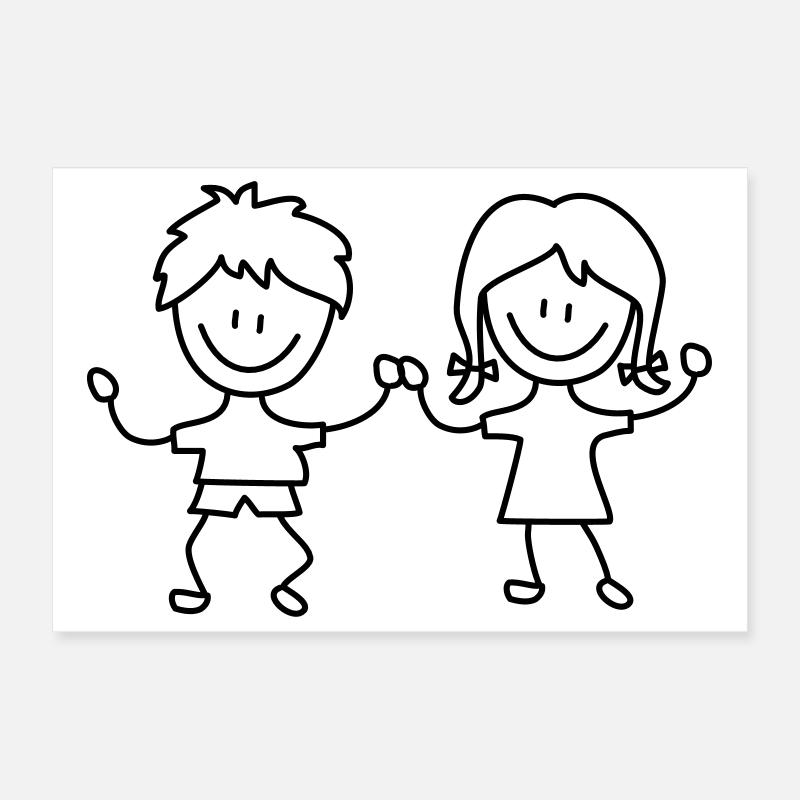 girl boy Poster 12" x 8" (30x20 cm)