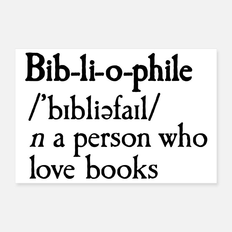 Bibliophile dictionary definition Poster 30 x 20 cm
