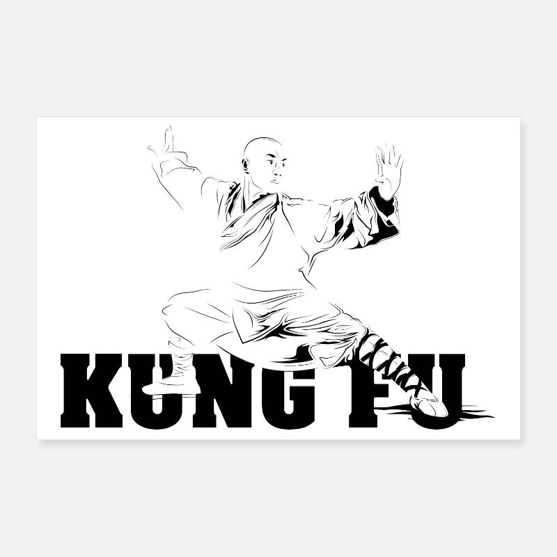 shaolin kungfu master fighter symbol Poster 12" x 8" (30x20 cm)