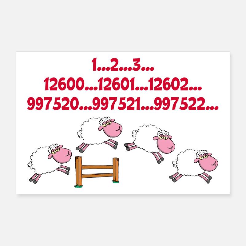 Counting sheep Poster 12" x 8" (30x20 cm)