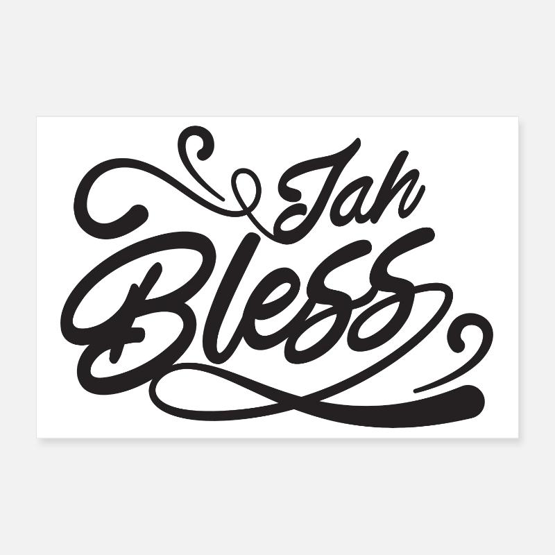 Jah Bless Script Poster 30 x 20 cm