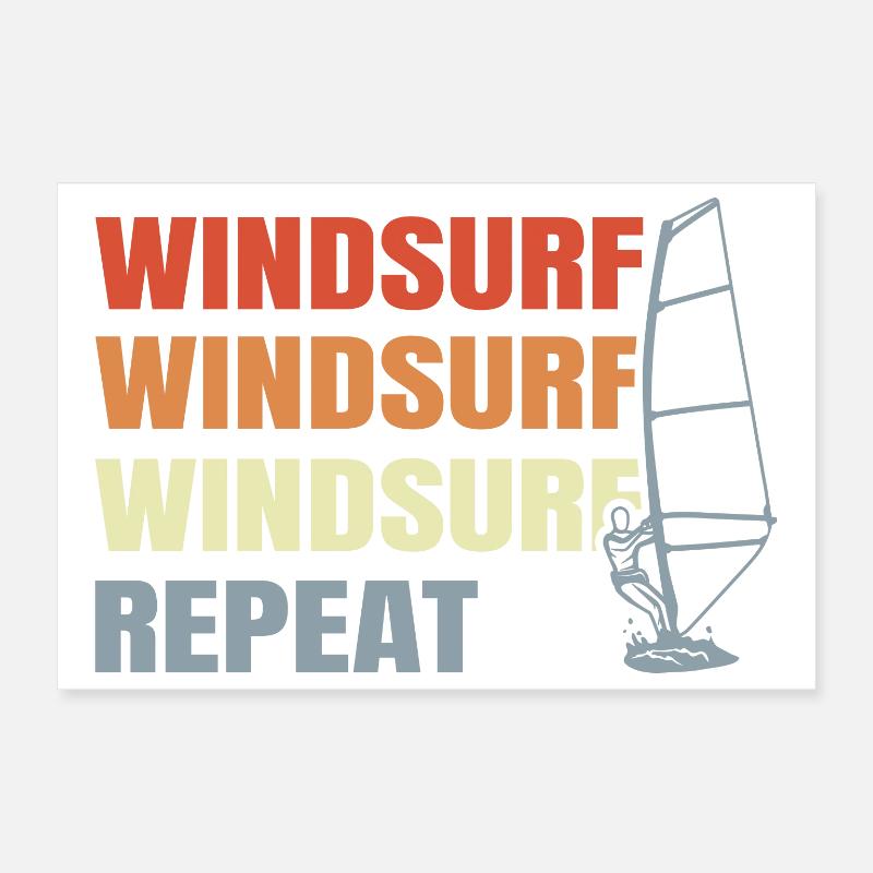 Windsurfen Vintage Look Poster 30x20 cm