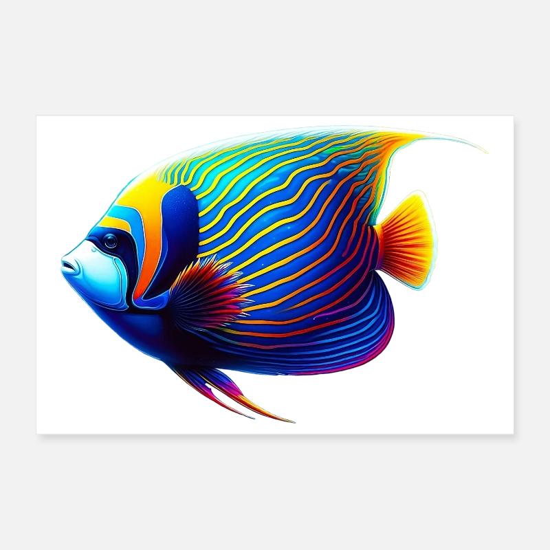 Emperor Angel Fish Poster 12" x 8" (30x20 cm)