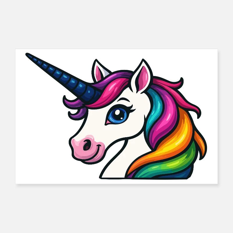 Strahlendes Regenbogen-Einhorn Poster 30x20 cm