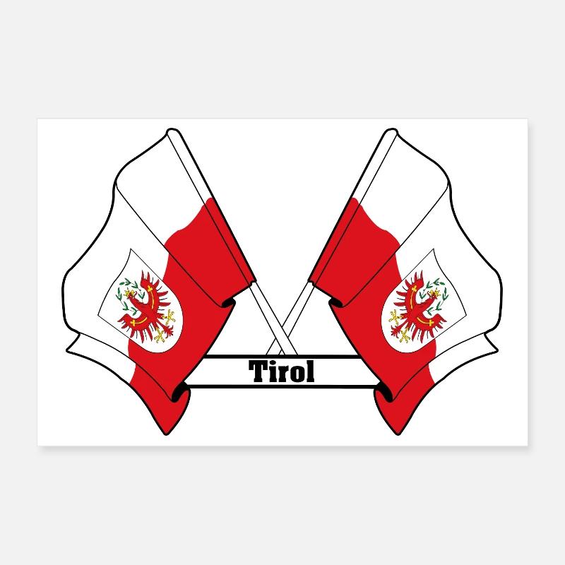Drapeaux du Tyrol avec nom Poster 30 x 20 cm