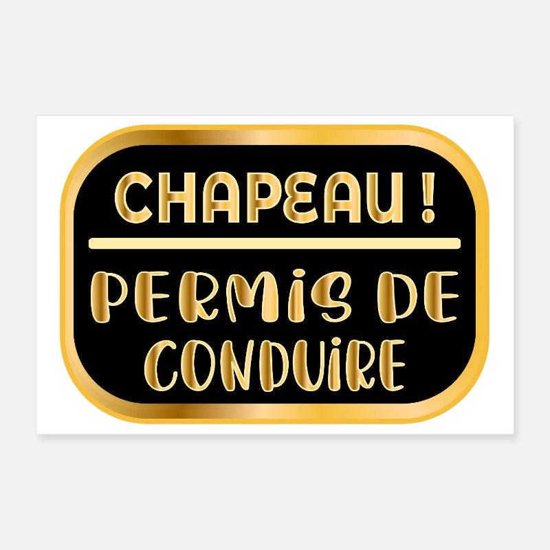 Driver's License Hat Poster 12" x 8" (30x20 cm)