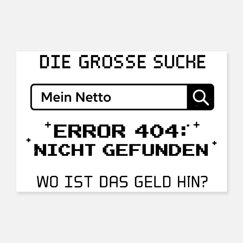 Die Große Suche Mein Netto Error 404 Poster 30x20 cm
