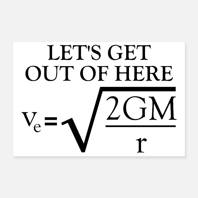 Blague sur la physique : Vitesse d’évasion – Drôle de connaissance Poster 30 x 20 cm