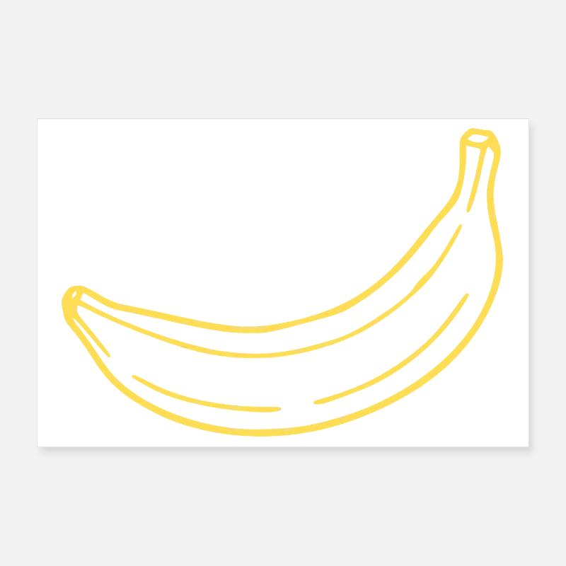 gelbe Banane minimal Geschenk minimalistisch  Poster 30x20 cm