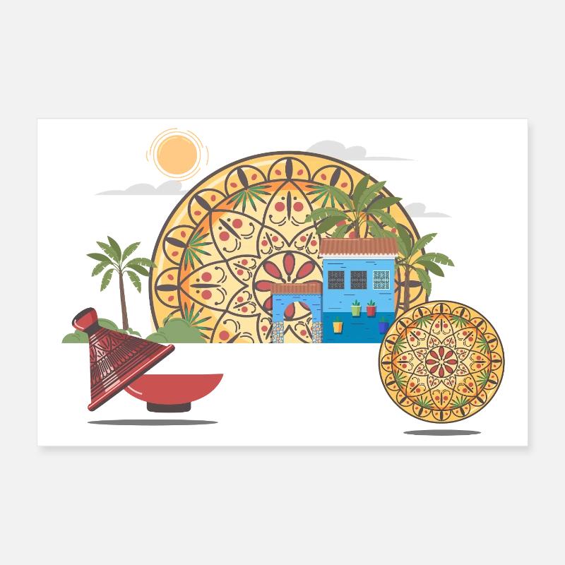 Moroccan Vector Mandala & Cultural Illustration Poster 30 x 20 cm