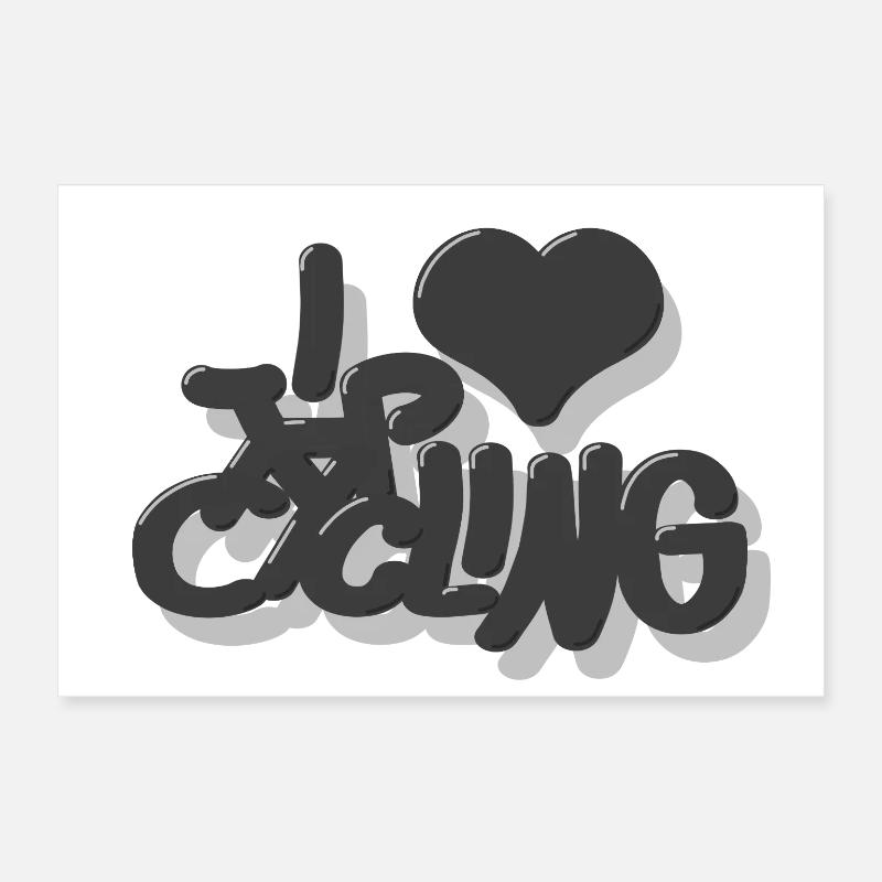 I_love_Cycling_grau Poster 30 x 20 cm