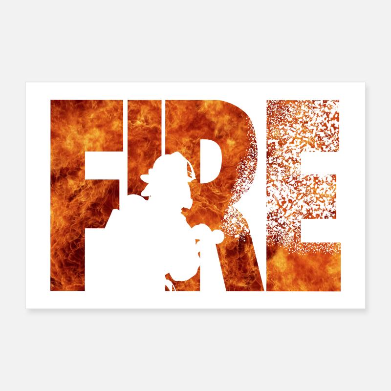 Firefighter Poster 12" x 8" (30x20 cm)