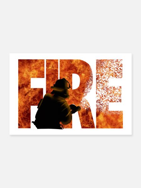 Feuerwehr - Poster 30x20 cm - Weiß