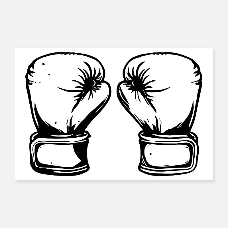 Dessin de gants de boxe Poster 30 x 20 cm