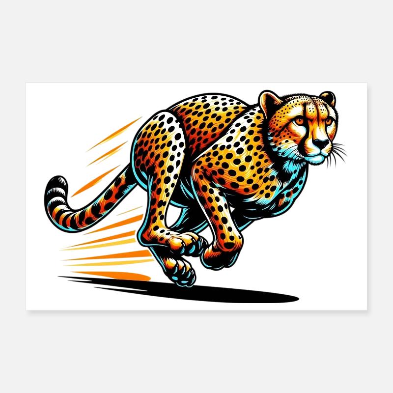 Cheetah Poster 12" x 8" (30x20 cm)