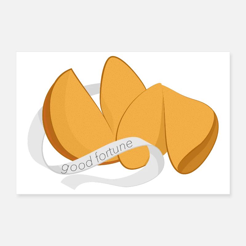 Biscuits de fortune chinois avec bannière pour la chance Poster 30 x 20 cm