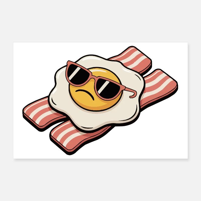 Bacon and egg - Breakfast Breakdown Poster 12" x 8" (30x20 cm)