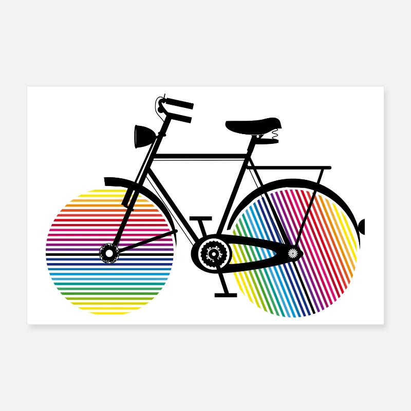 Vélo arc-en-ciel – élégant et coloré Poster 30 x 20 cm