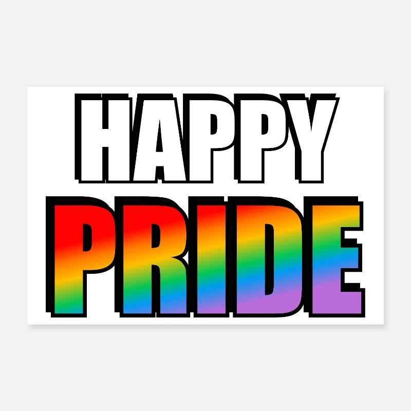 Lebendige Pride-Regenbogen-Typografie Poster 30x20 cm