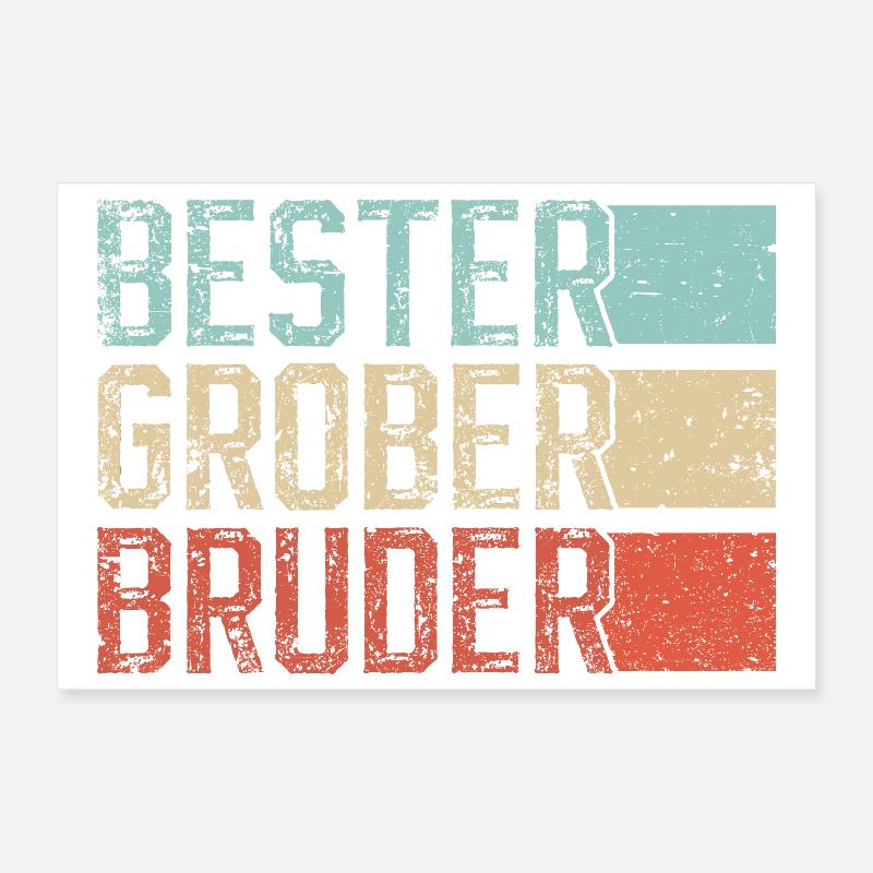 Bester Großer Bruder Retro Poster 30x20 cm