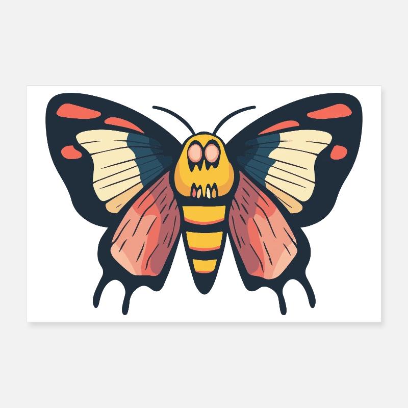 papillon Halloween bande dessinée papillon Poster 30 x 20 cm