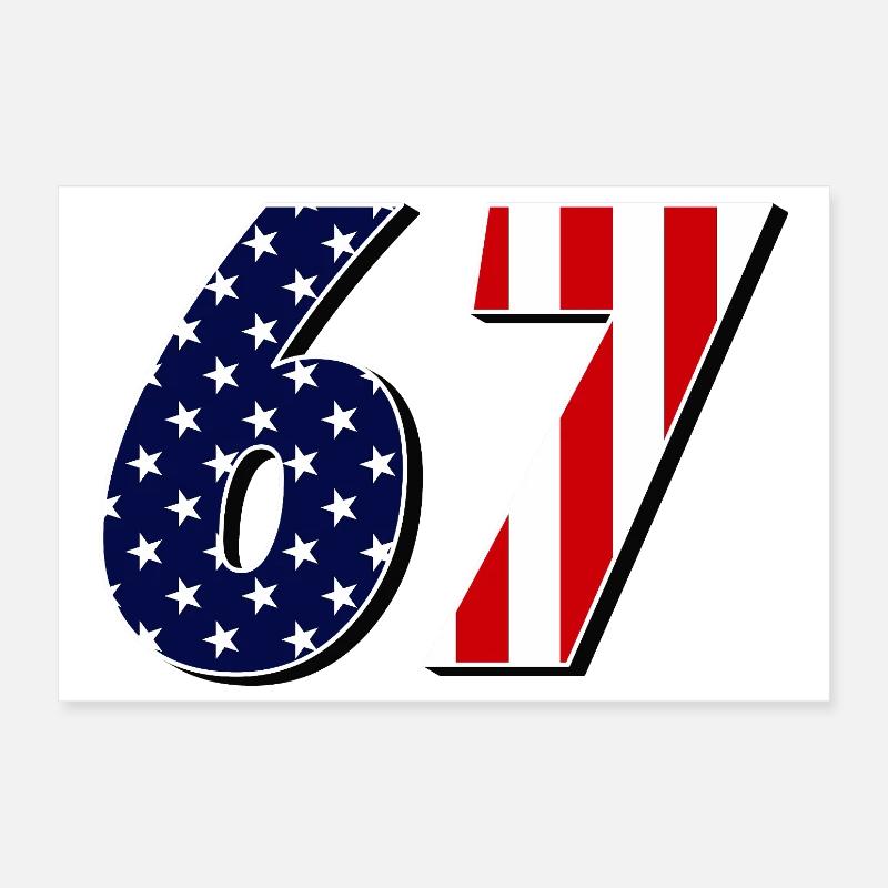 Sixty-seven, 67, 6, 7 Poster 12" x 8" (30x20 cm)