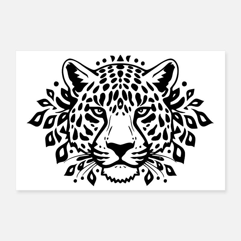 Leopard schwarz schwarzer Leopard  Poster 30x20 cm