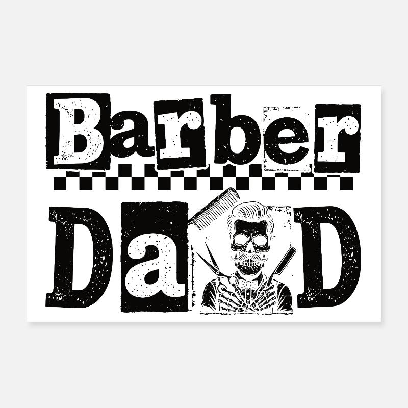 Vintage Barber Papa Barbier Coiffeur Poster 30 x 20 cm