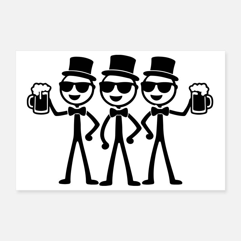 Team Groom Bachelors Poster 12" x 8" (30x20 cm)