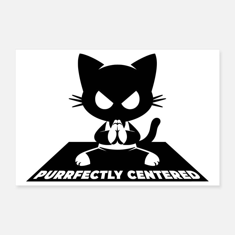 Yoga pour chats parfaitement centré Poster 30 x 20 cm