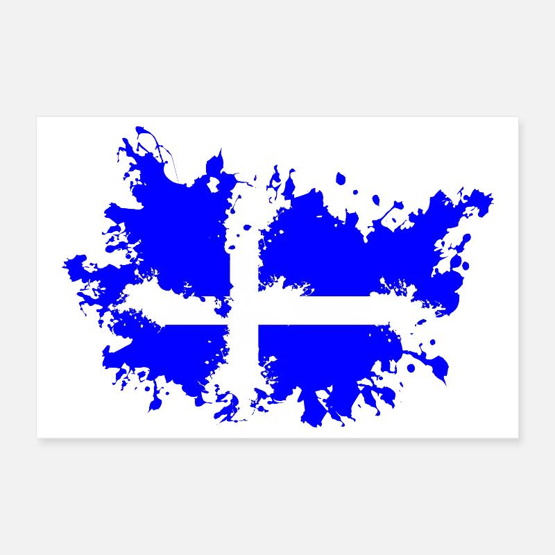 Finland Flag Splash Poster 12" x 8" (30x20 cm)
