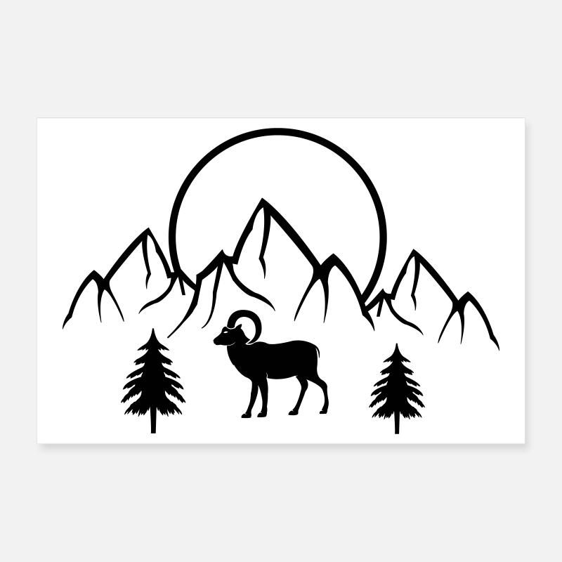 Widder Berge Natur Poster 30x20 cm