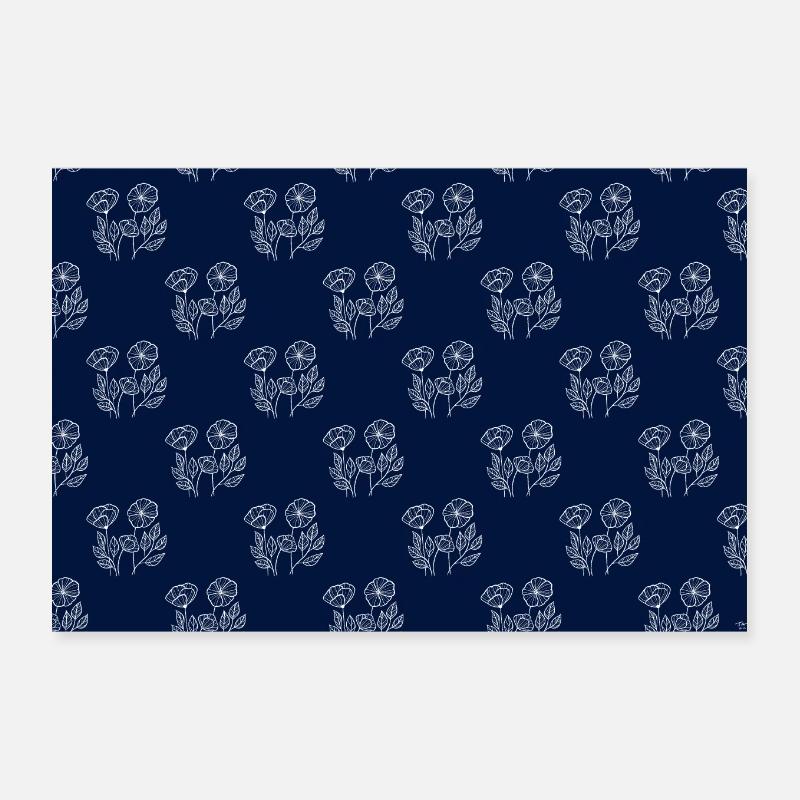 3:2 Poppy Pattern Poster 12" x 8" (30x20 cm)