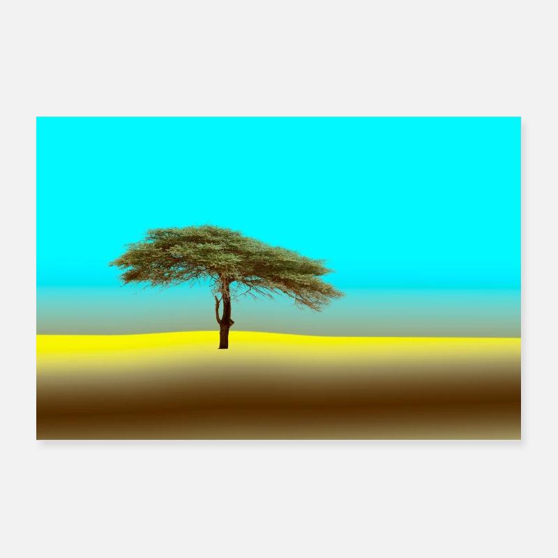 Arbre dans le Sahara Poster 30 x 20 cm