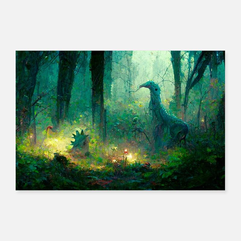 Monsters in the forest Poster 12" x 8" (30x20 cm)