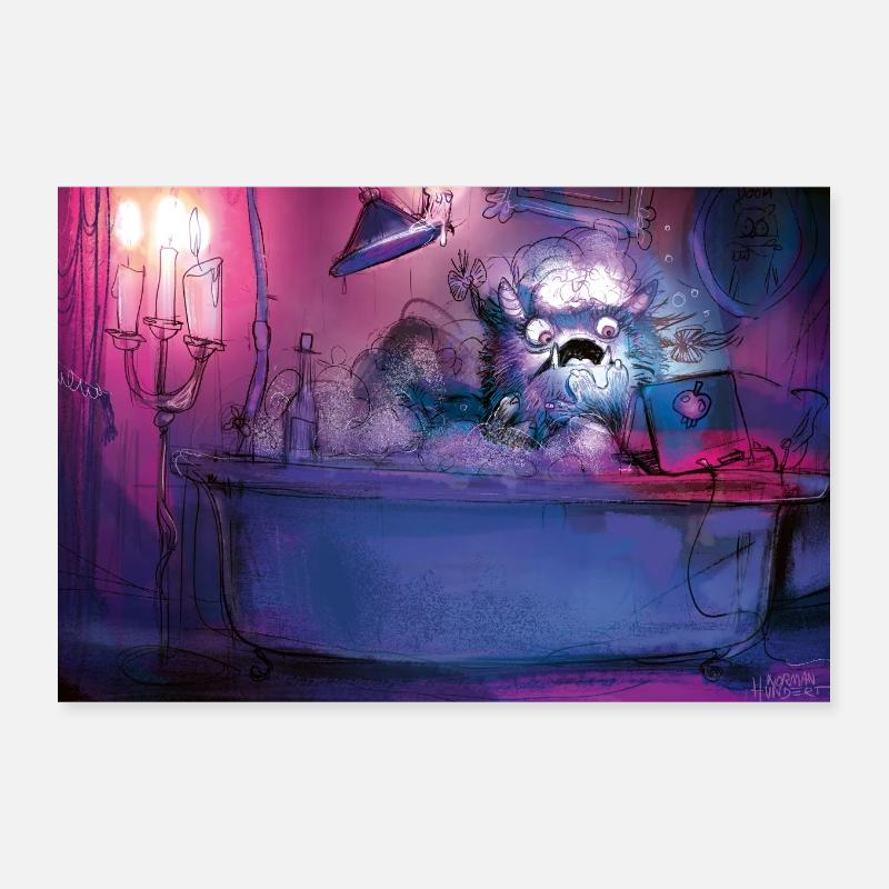 Affiche « Der Feierabend » de Norman Hundert - Poster 30 x 20 cm - blanc