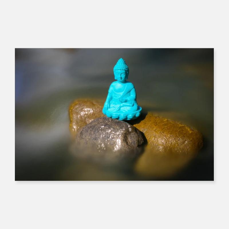 Boeddha in flow Poster 30x20 cm