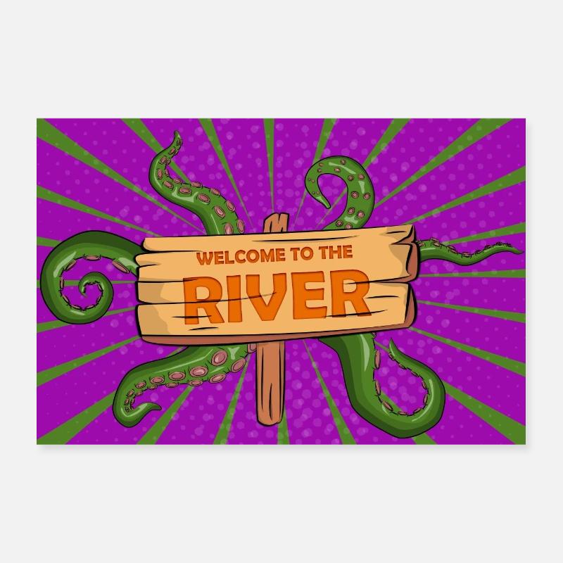 Willkommen im River Spooky Halloween Comic Style Poster 30x20 cm