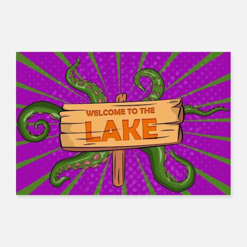 Willkommen am See Spooky Halloween Comic Style Poster 30x20 cm