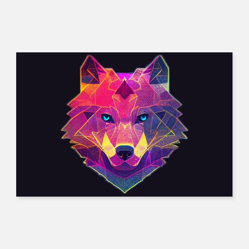 Polygonwolf Poster 30x20 cm