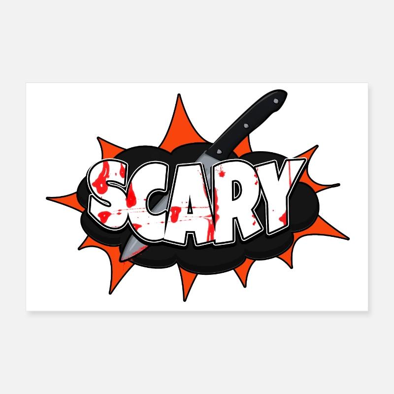 Gruselige Halloween Comic Stil Graffiti Poster 30x20 cm