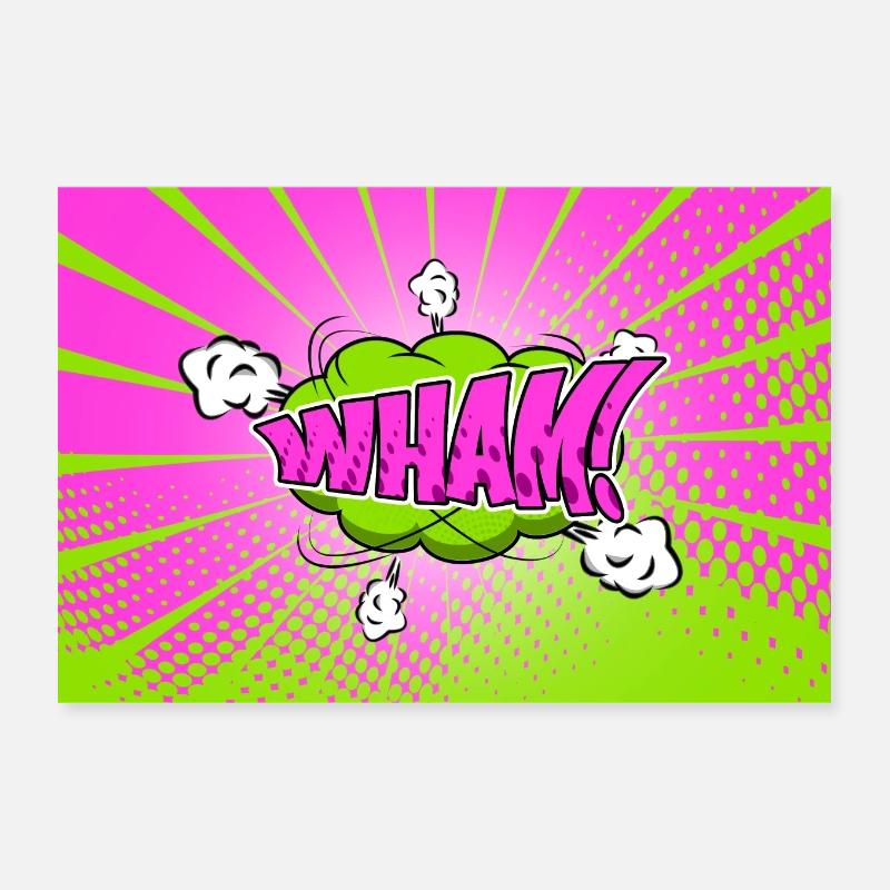 Wham! Style bande dessinée Bubble Graffiti Lettrage Poster 30 x 20 cm